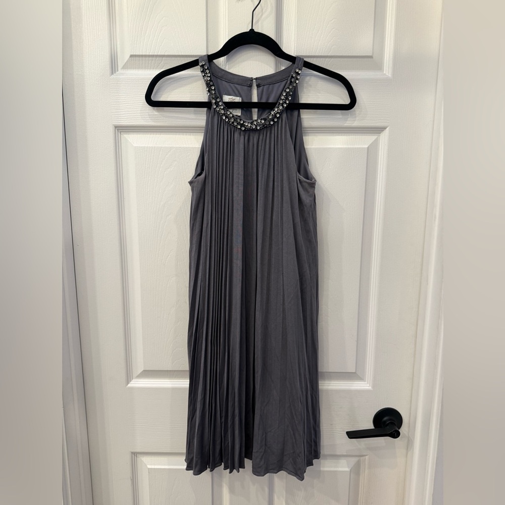 Suzi Chin for Maggy Boutique Gray Embellished Dress